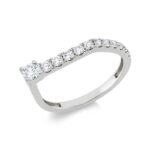 Solitaeire Weißgold 18kt 0,60 Diamantringe mit 12 Diamanten - 1IJ87