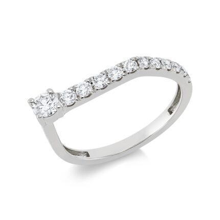Solitaeire Weißgold 18kt 0,60 Diamantringe mit 12 Diamanten - 1IJ87