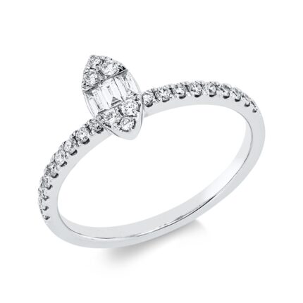 Baguette Weißgold 18kt 0,31 Diamantringe mit 27 Diamanten - 1IJ95