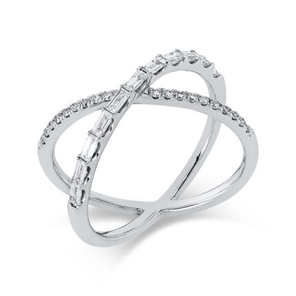 Baguette Weißgold 18kt 0,48 Diamantringe mit 31 Diamanten - 1IM39