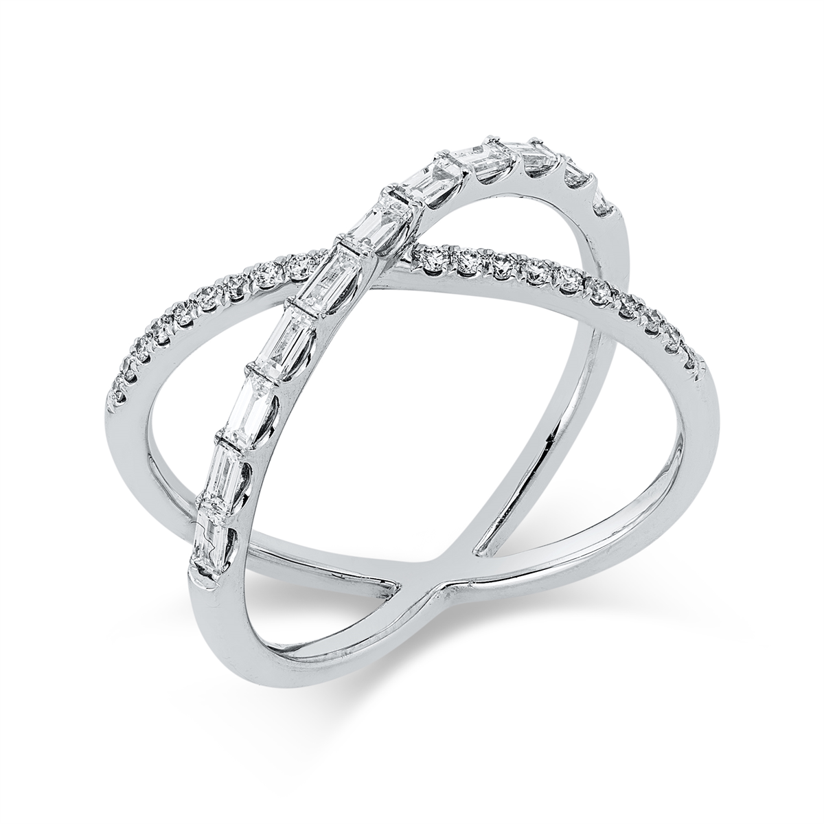 1IM39W Baguette Weißgold 18kt 0,48 Diamantringe mit 31 Diamanten - 1IM39 – Bild 1