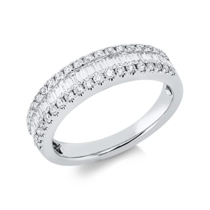 Baguette Weißgold 18kt 0,71 Diamantringe mit 68 Diamanten - 1IN16