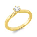 Solitaeire 6er-Krappe Gelbgold 18kt 0,25 Diamantringe mit 1 Diamanten - 1IN27