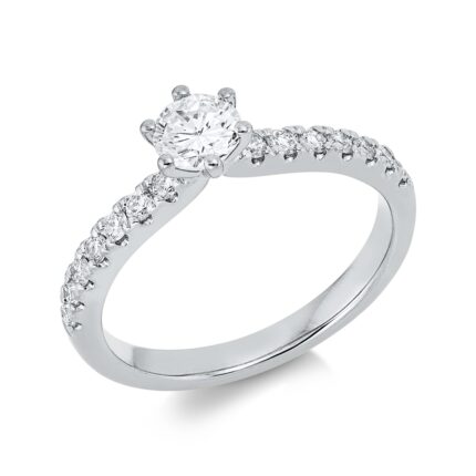 Solitaeire 6er-Krappe Weißgold 18kt 0,51 Diamantringe mit 15 Diamanten - 1IN51
