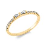 Baguette Gelbgold 18kt 0,20 Diamantringe mit 16 Diamanten - 1IN69