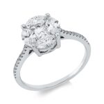 Baguette Weißgold 18kt 1,25 Diamantringe mit 27 Diamanten - 1IR18