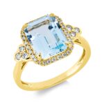 Farbstein Gelbgold 18kt 0,27 Diamantringe Farbstein 4,3 ct - 1IR62
