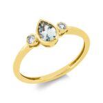 Farbstein Gelbgold 18kt 0,07 Diamantringe Farbstein 0,37 ct - 1IV48