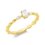 Solitaeire Gelbgold 18kt 0,26 Diamantringe mit 3 Diamanten - 1IW08