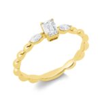 Solitaeire Gelbgold 18kt 0,40 Diamantringe mit 3 Diamanten - 1IW10