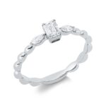 Solitaeire Weißgold 18kt 0,41 Diamantringe mit 3 Diamanten - 1IW10