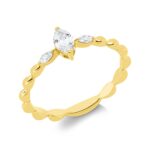 Solitaeire Gelbgold 18kt 0,29 Diamantringe mit 3 Diamanten - 1IW11