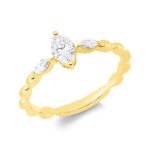 Solitaeire Gelbgold 18kt 0,43 Diamantringe mit 3 Diamanten - 1IW13
