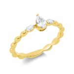 Solitaeire Gelbgold 18kt 0,30 Diamantringe mit 3 Diamanten - 1IW14