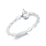 Solitaeire Weißgold 18kt 0,30 Diamantringe mit 3 Diamanten - 1IW14