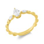 Solitaeire Gelbgold 18kt 0,43 Diamantringe mit 3 Diamanten - 1IW16