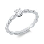 Solitaeire Weißgold 18kt 0,30 Diamantringe mit 3 Diamanten - 1IW17