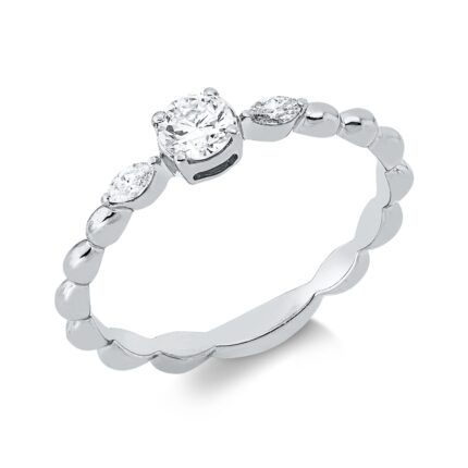 Solitaeire Weißgold 18kt 0,30 Diamantringe mit 3 Diamanten - 1IW17