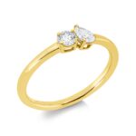 Solitaeire Gelbgold 18kt 0,33 Diamantringe mit 2 Diamanten - 1IW24
