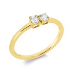 Solitaeire Gelbgold 18kt 0,30 Diamantringe mit 2 Diamanten - 1IW25