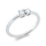 Solitaeire Weißgold 18kt 0,30 Diamantringe mit 2 Diamanten - 1IW25