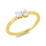 Solitaeire Gelbgold 18kt 0,32 Diamantringe mit 2 Diamanten - 1IW27