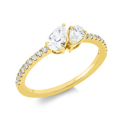 Solitaeire Gelbgold 18kt 0,66 Diamantringe mit 20 Diamanten - 1IW30