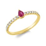 Farbstein Gelbgold 18kt 0,22 Diamantringe Farbstein 0,18 ct - 1IW69