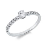 Solitaeire Weißgold 18kt 0,38 Diamantringe mit 17 Diamanten - 1IW71