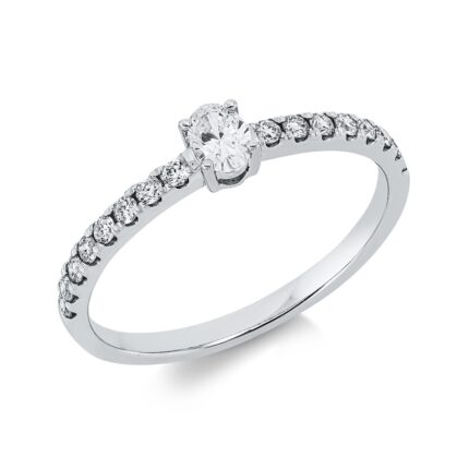 Solitaeire Weißgold 18kt 0,38 Diamantringe mit 17 Diamanten - 1IW71