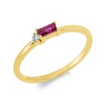 Farbstein Gelbgold 18kt 0,04 Diamantringe Farbstein 0,2 ct - 1IW74