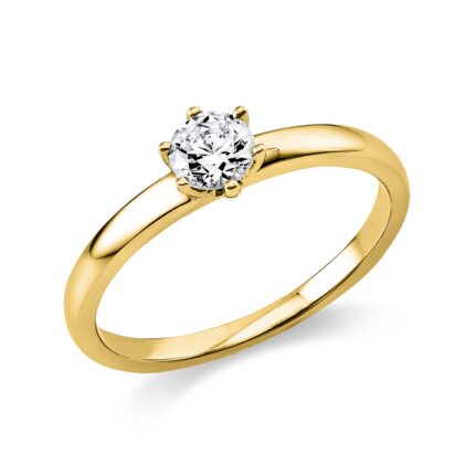Solitaeire 6er-Krappe Gelbgold 18kt 0,30 Diamantringe mit 1 Diamanten - 1P076