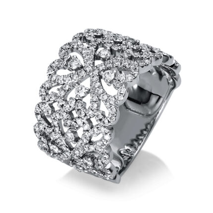 Mehrfachsteinbesatz Weißgold 18kt 1,07 Diamantringe mit 186 Diamanten - 1P157