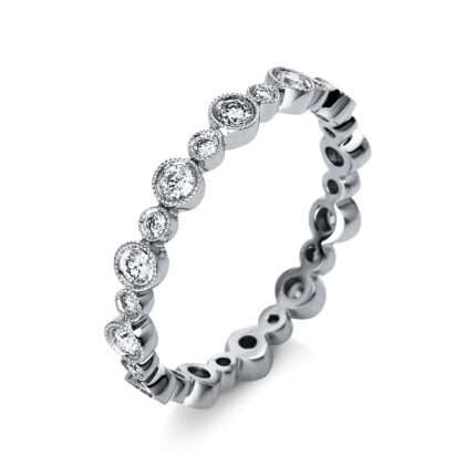 Mehrfachsteinbesatz Weißgold 18kt 0,55 Diamantringe mit 24 Diamanten - 1P842