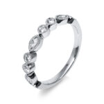 Mehrfachsteinbesatz Weißgold 18kt 0,35 Diamantringe mit 9 Diamanten - 1P855