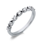 Mehrfachsteinbesatz Weißgold 18kt 0,35 Diamantringe mit 7 Diamanten - 1T180