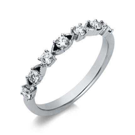 Mehrfachsteinbesatz Weißgold 18kt 0,35 Diamantringe mit 7 Diamanten - 1T180