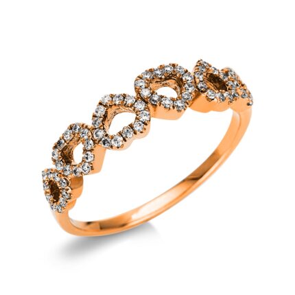 Mehrfachsteinbesatz Rosegold 18kt 0,26 Diamantringe mit 66 Diamanten - 1T842