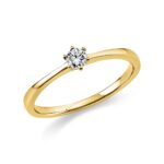 Solitaeire 6er-Krappe Gelbgold 18kt 0,15 Diamantringe mit 1 Diamanten - 1A482