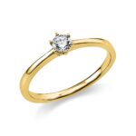 Solitaeire 6er-Krappe Gelbgold 18kt 0,20 Diamantringe mit 1 Diamanten - 1A486