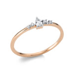 Solitaeire 3er-Krappe Rosegold / Weißgold 18kt 0,12 Diamantringe mit 5 Diamanten - 1AD57
