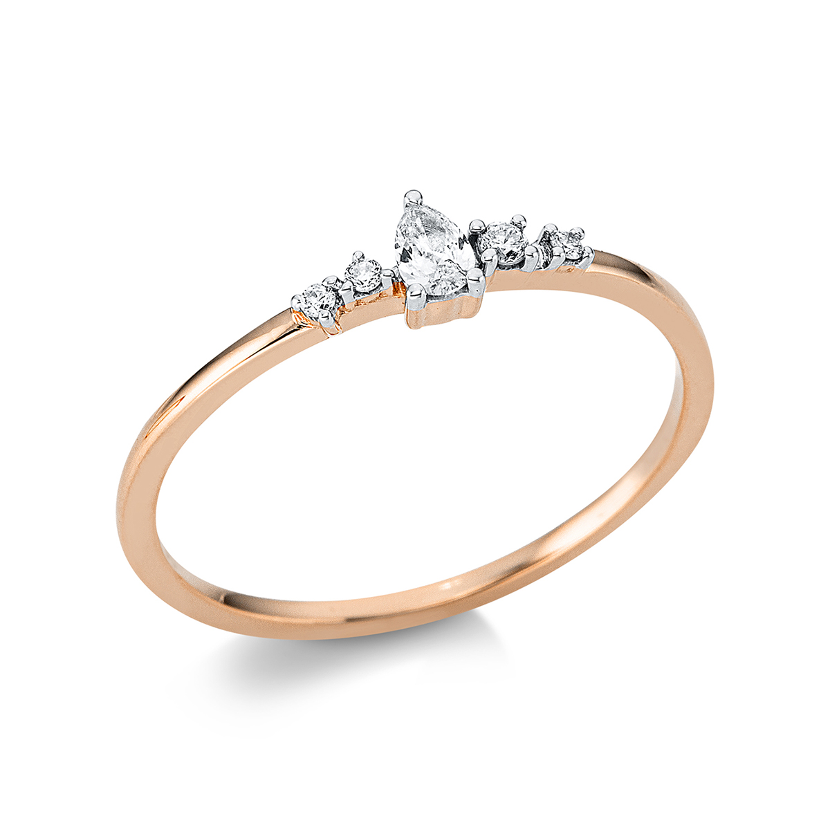 1AD57RW Solitaeire 3er-Krappe Rosegold / Weißgold 18kt 0,12 Diamantringe mit 5 Diamanten - 1AD57 – Bild 1
