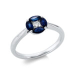 Farbstein Weißgold 18kt 0,11 Diamantringe Farbstein 0,62 ct - 1AE15