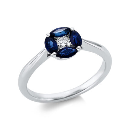 Farbstein Weißgold 18kt 0,11 Diamantringe Farbstein 0,62 ct - 1AE15