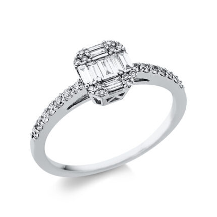Baguette Weißgold 18kt 0,39 Diamantringe mit 35 Diamanten - 1AH27