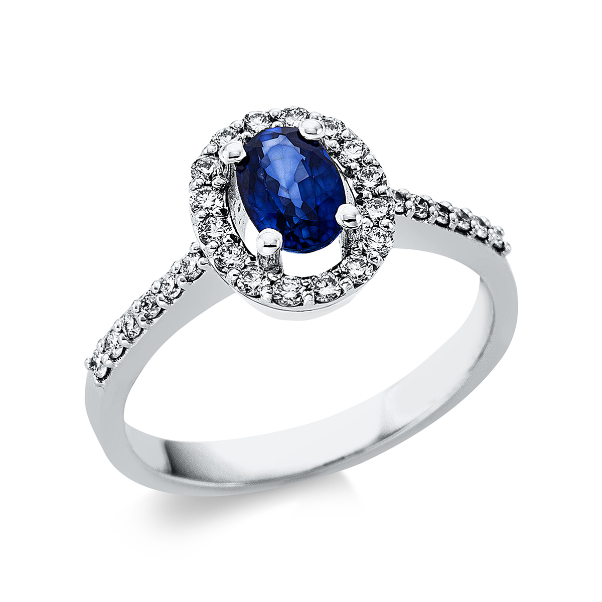 1AH48W Farbstein 4er-Krappe Weißgold 18kt 0,28 Diamantringe Farbstein 0,62 ct - 1AH48 – Bild 1