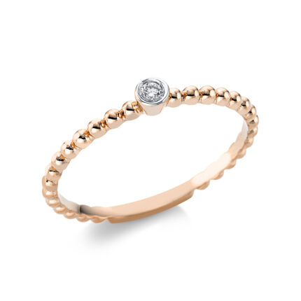 Solitaeire Zarge Rosegold 18kt 0,03 Diamantringe mit 1 Diamanten - 1AH62