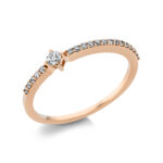 Solitaeire Rosegold 18kt 0,18 Diamantringe mit 20 Diamanten - 1AH67