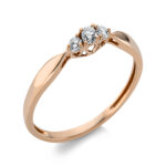 Solitaeire Rosegold / Weißgold 18kt 0,15 Diamantringe mit 3 Diamanten - 1AJ40