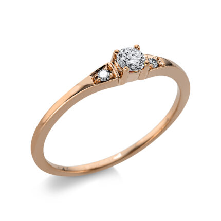 Solitaeire Rosegold 18kt 0,18 Diamantringe mit 3 Diamanten - 1AK16 [Digital]
